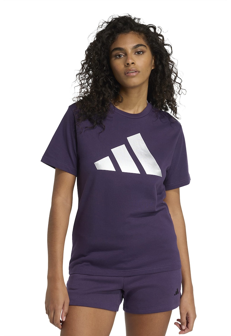 Tricou cu imprimeu logo - Violet/Argintiu