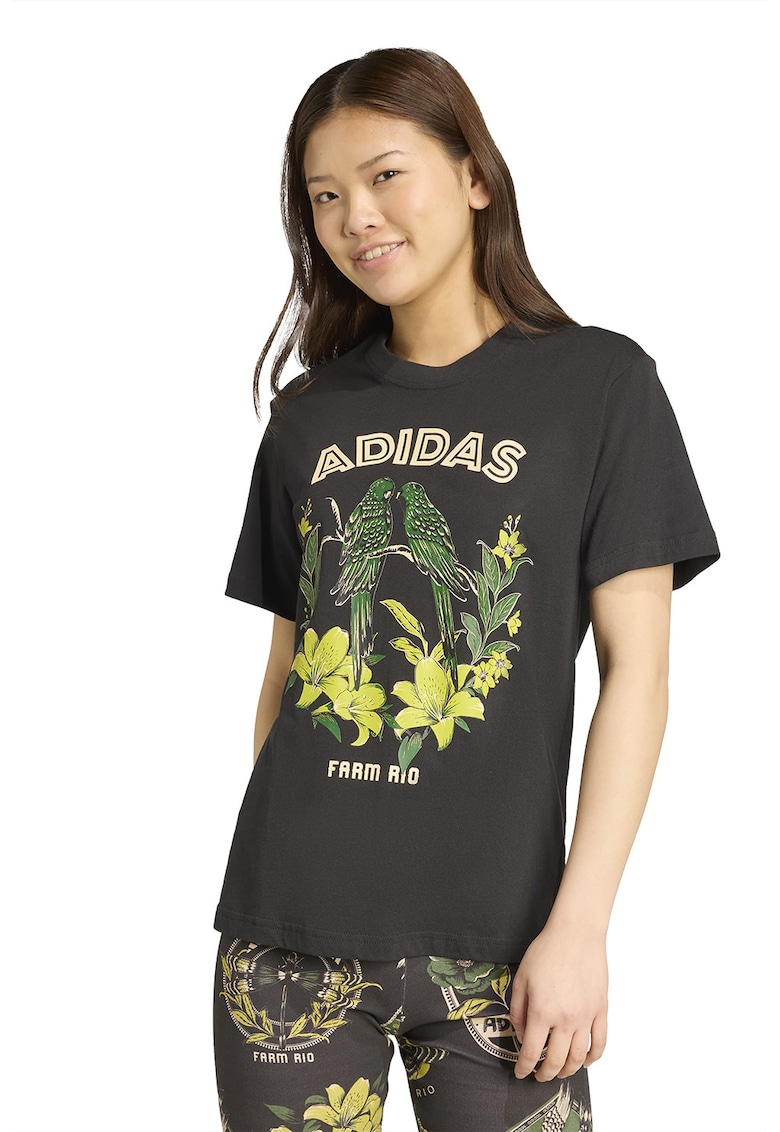 Tricou din bumbac cu imprimeu contrastant