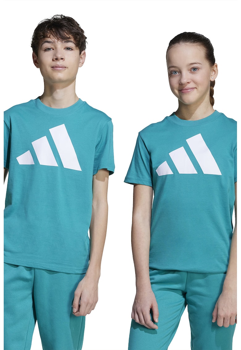 Tricou din bumbac cu imprimeu logo cauciucat - Verde persan