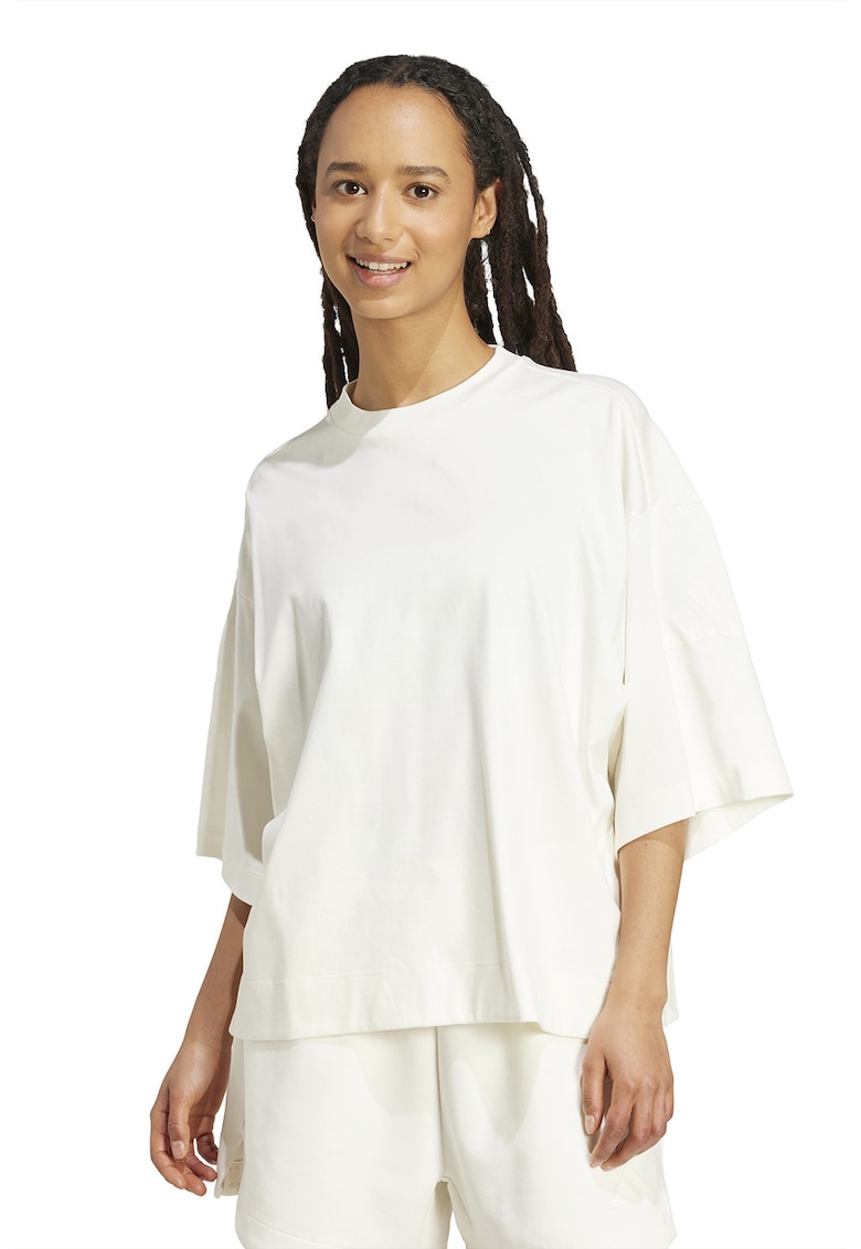 Tricou lejer cu maneci cazute - Alb murdar