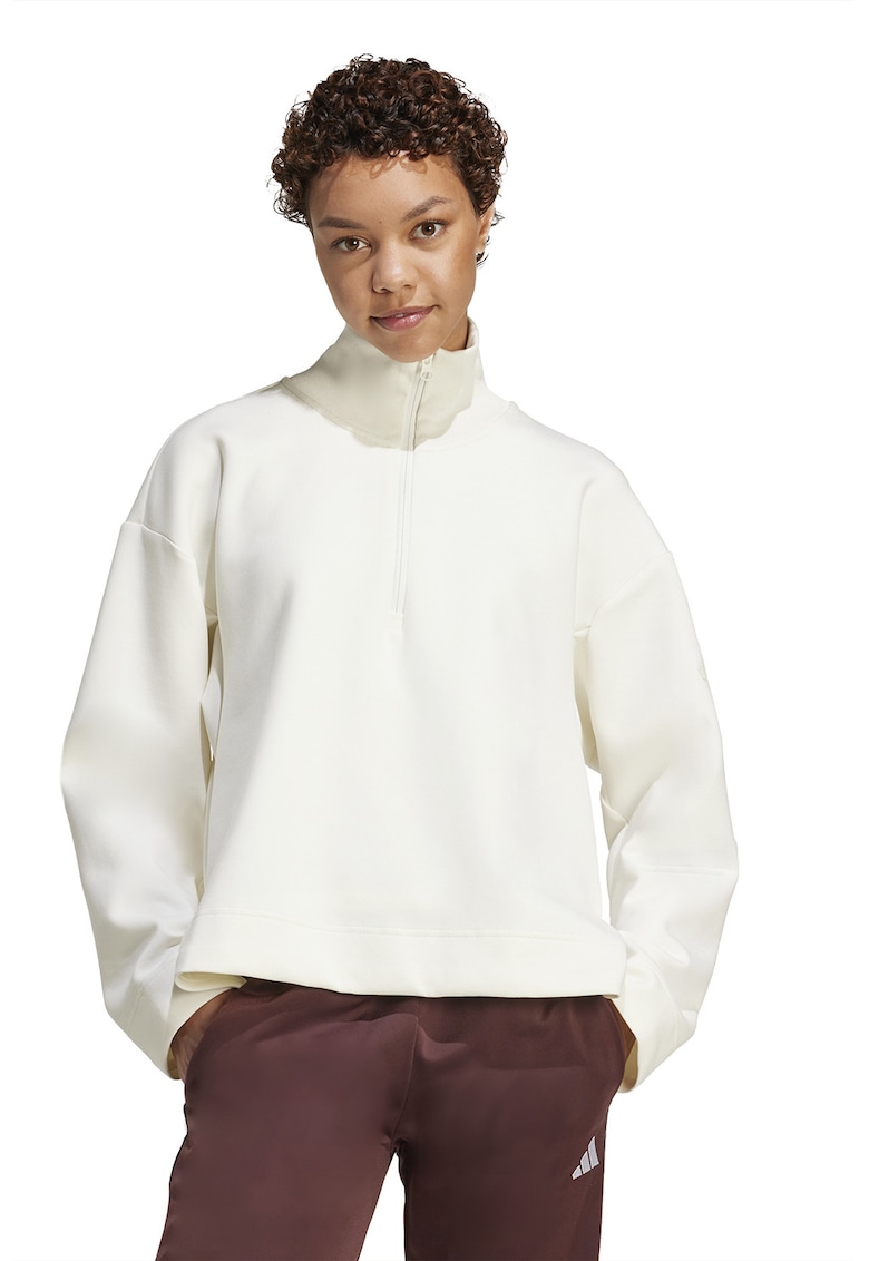 Bluza de trening lejera din amestec de modal cu fermoar scurt