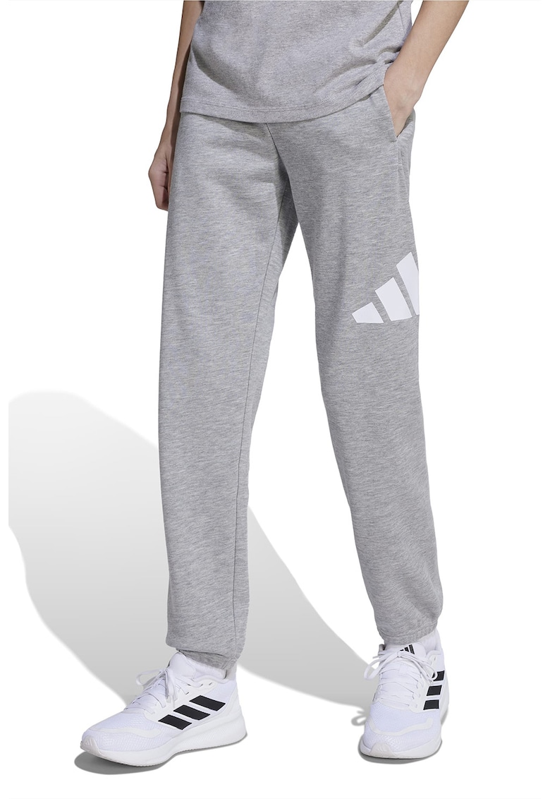 Pantaloni de trening cu logo si snur in talie