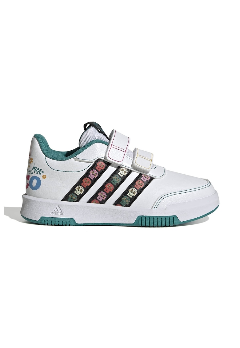 Pantofi sport cu velcro si garnituri cu imprimeu - Negru/Alb optic/Verde persan