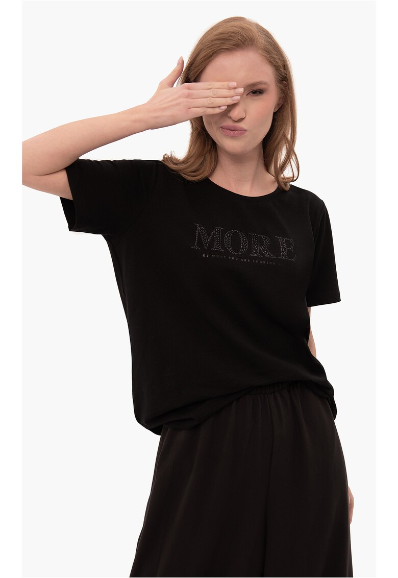 Tricou T-More negru pentru femei