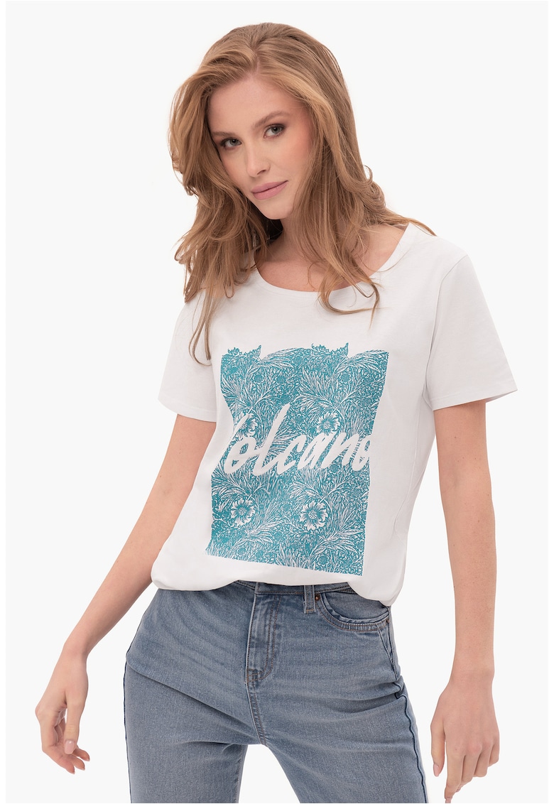 Tricou T-Pepi pentru femei - alb cu imprimeu