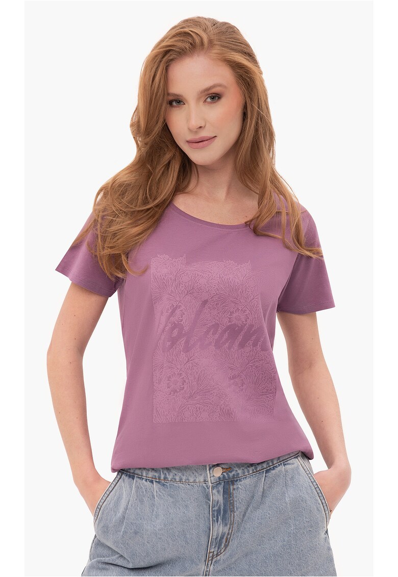 Tricou T-Pepi pentru femei - violet cu imprimeu - XXL