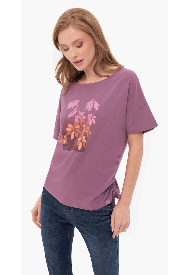 Tricou T-Plants pentru femei - violet cu frunze
