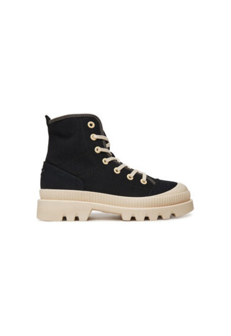 Pantofi sport dama - 251SC305DCT3541 - Piele naturala - Negru - Negru