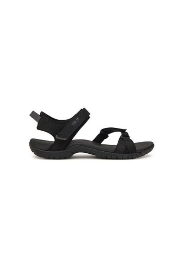 Sandale negre textil - Negru
