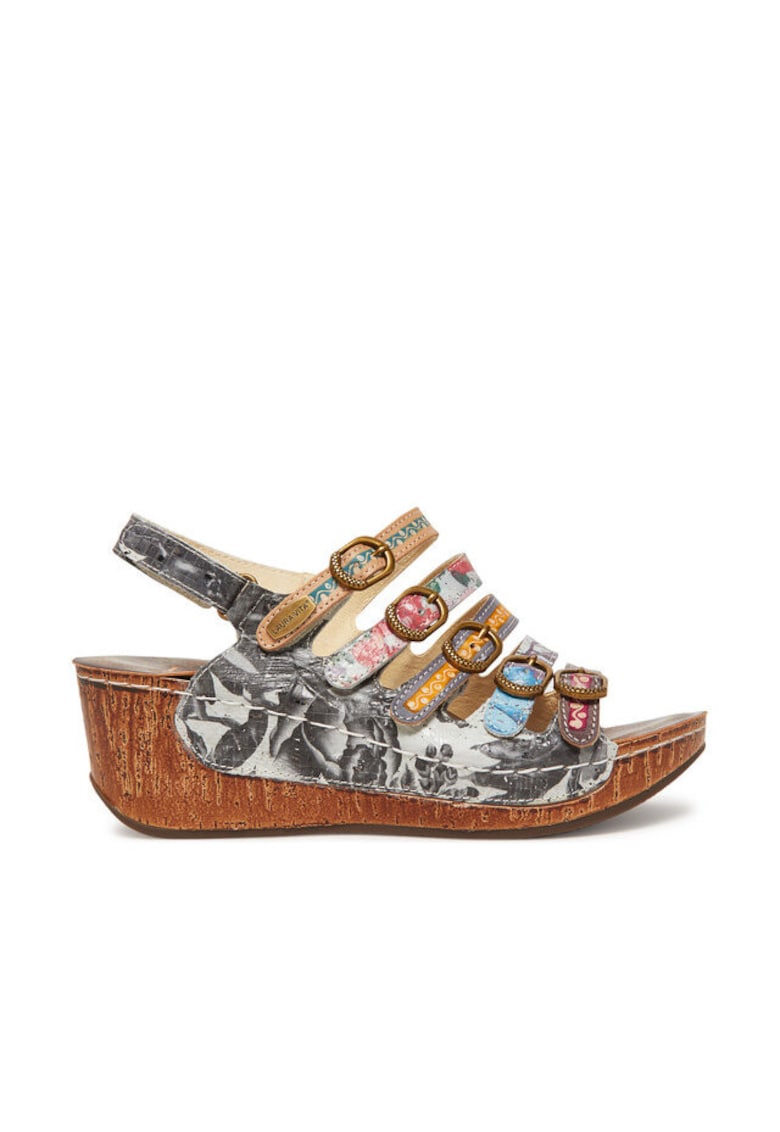 Sandale dama - DINO 0523 - Piele naturala - Multicolor