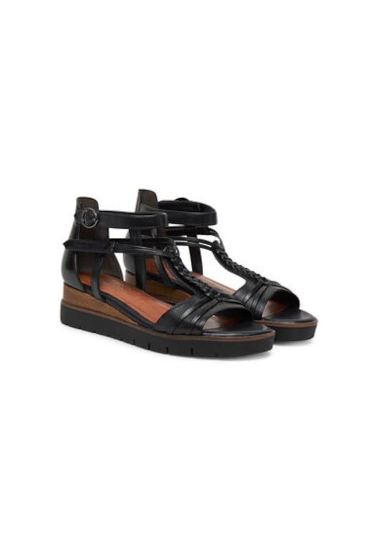 Sandale dama - 1-28256-44 - Piele naturala - Negru - Negru