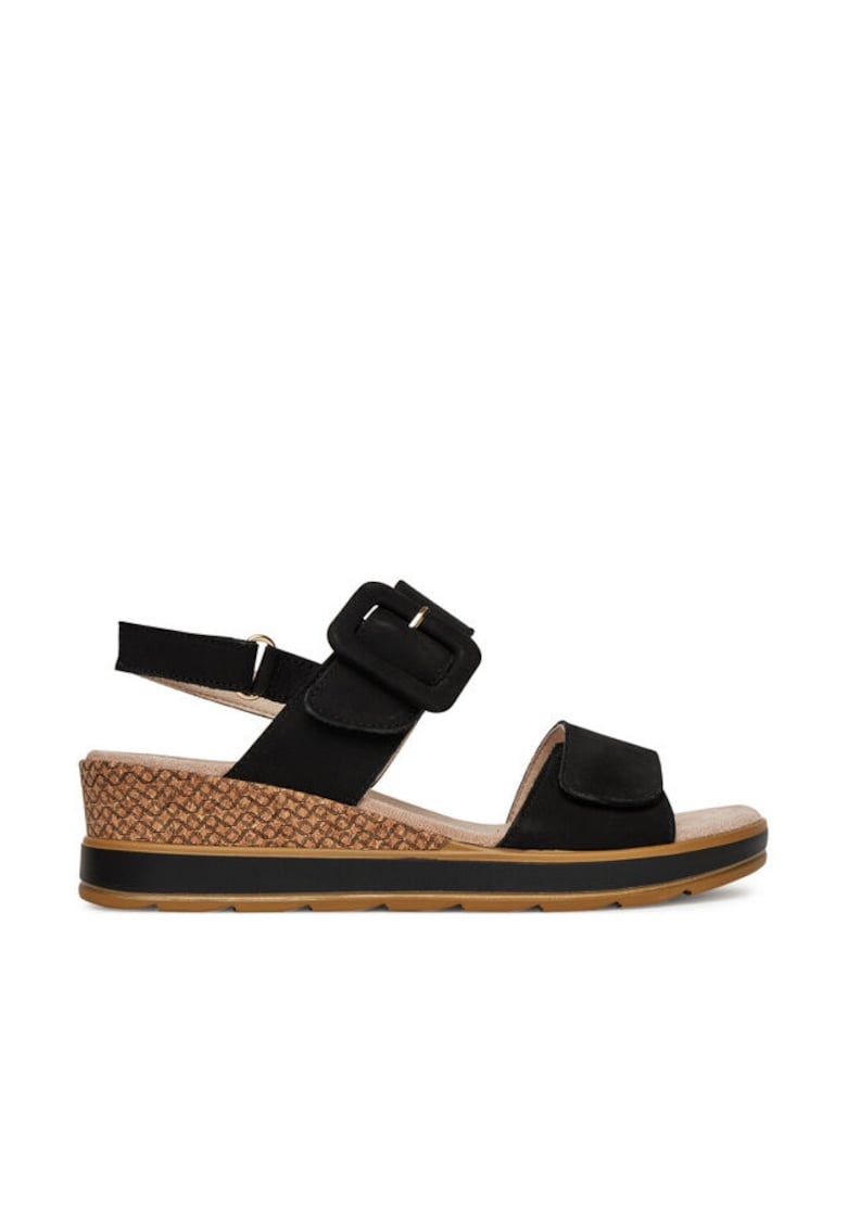 Sandale dama - 9-28753-42 - Piele naturala - Negru - Negru