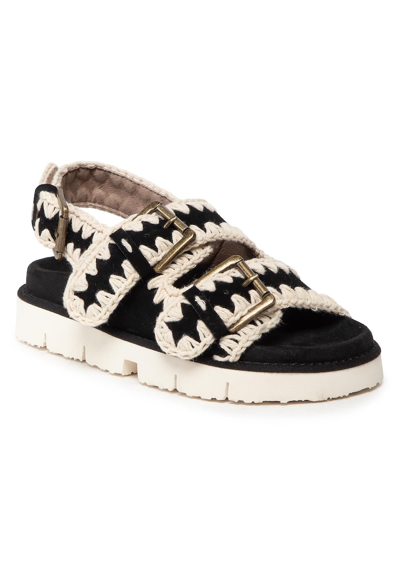 Sandale dama - SW461003A - Piele naturala - 38 EU - Alb/Negru