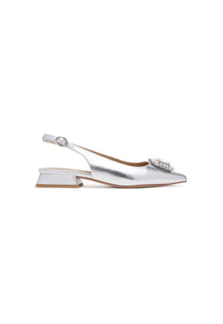 Sandale dama - V250481 - Piele naturala - Argintiu - Argintiu