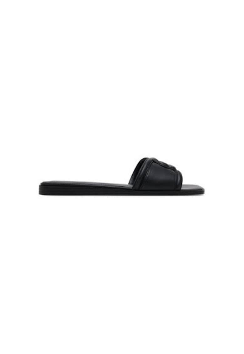 Slapi dama - 13966737 - Piele ecologica - Negru