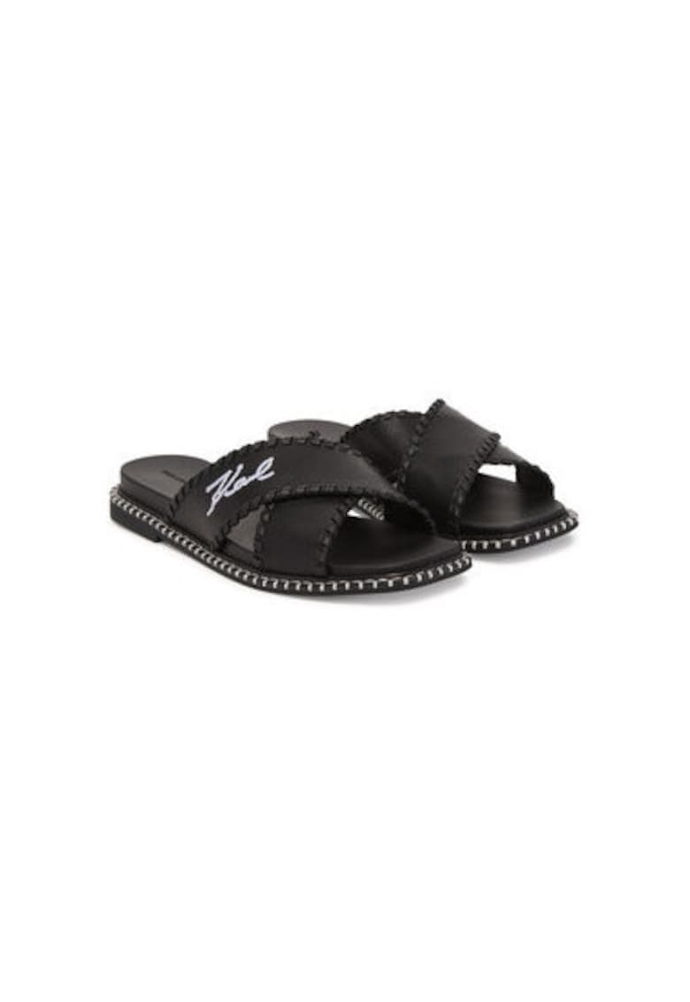 Slapi dama - KL81372 - Piele naturala - Negru