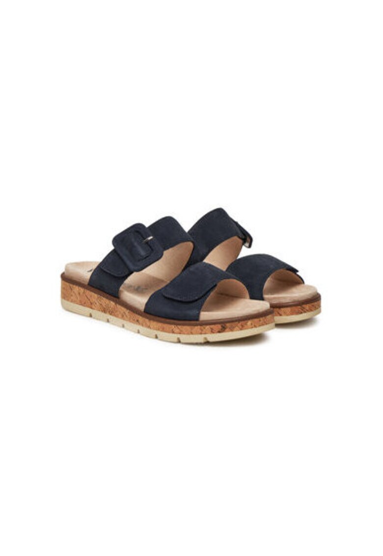 Slapi dama - 9-27206-44 - Piele naturala - Bleumarin