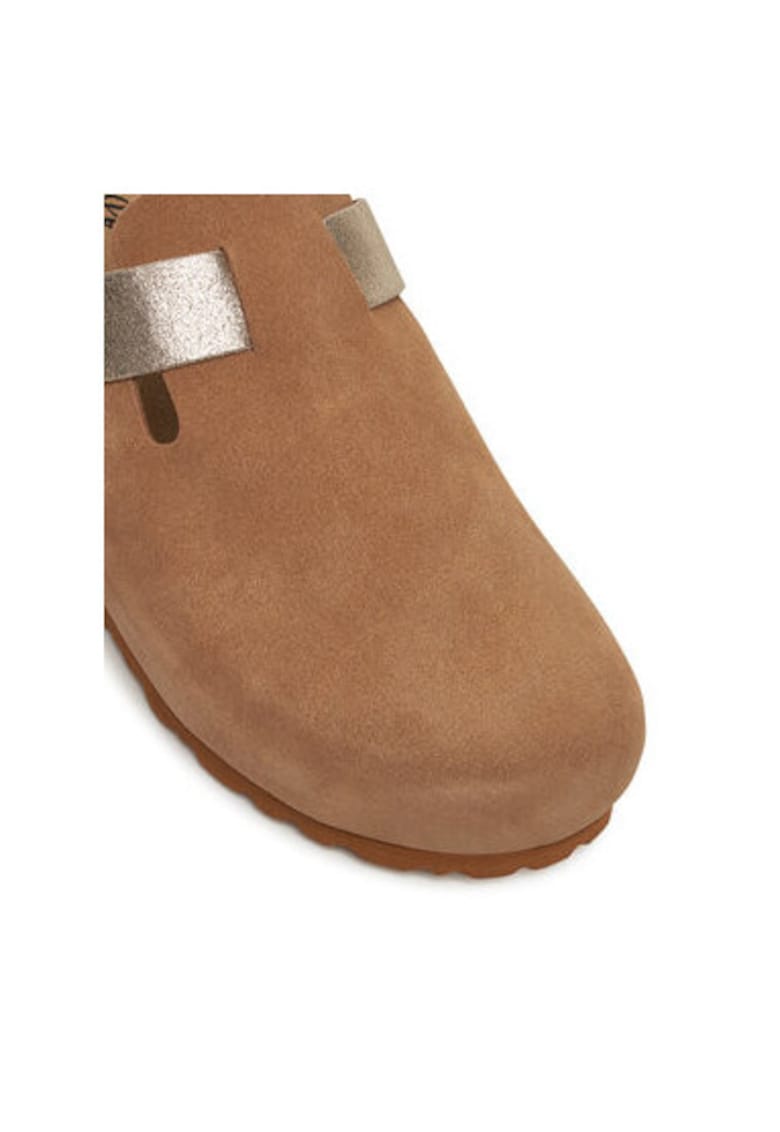 Slapi dama - GILA-QT - Piele naturala - Maro