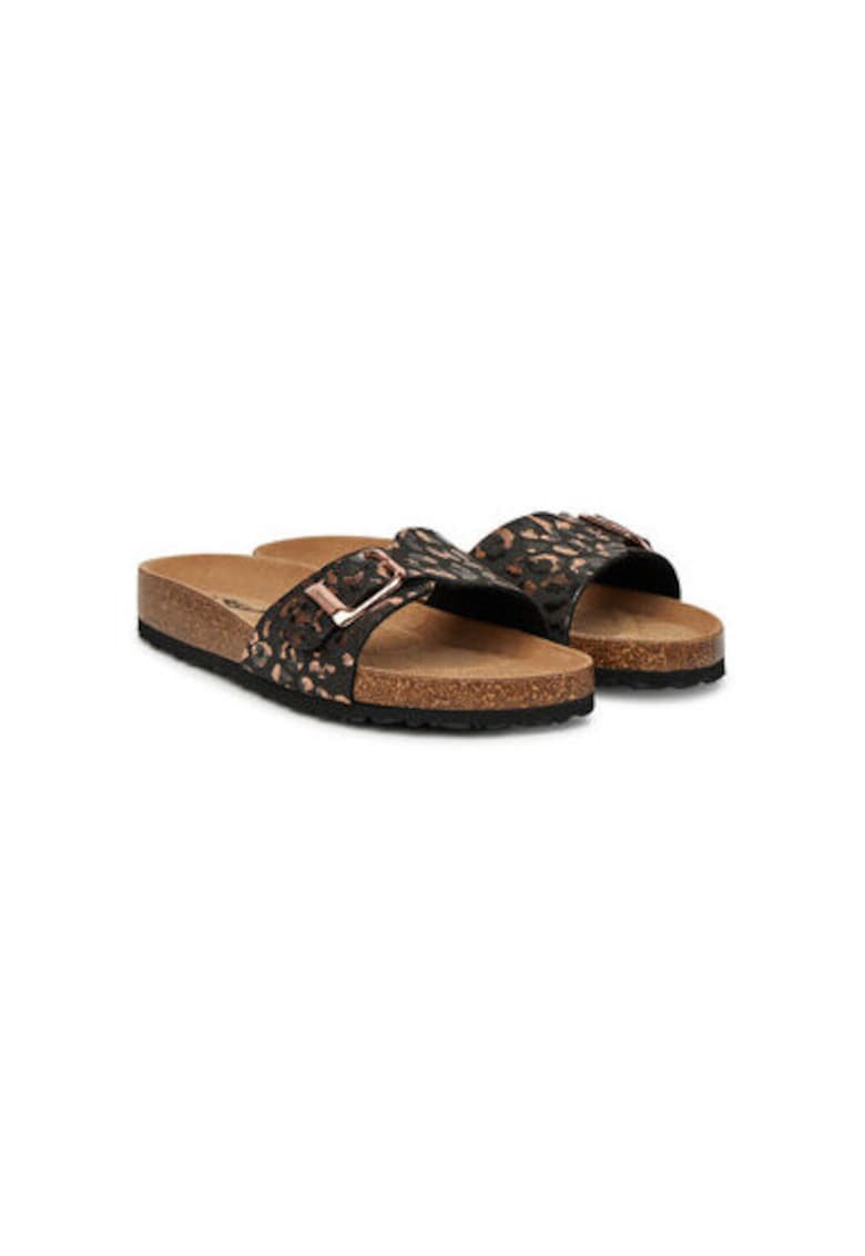 Slapi dama - 1-27520-42 - Piele ecologica - Negru - Negru