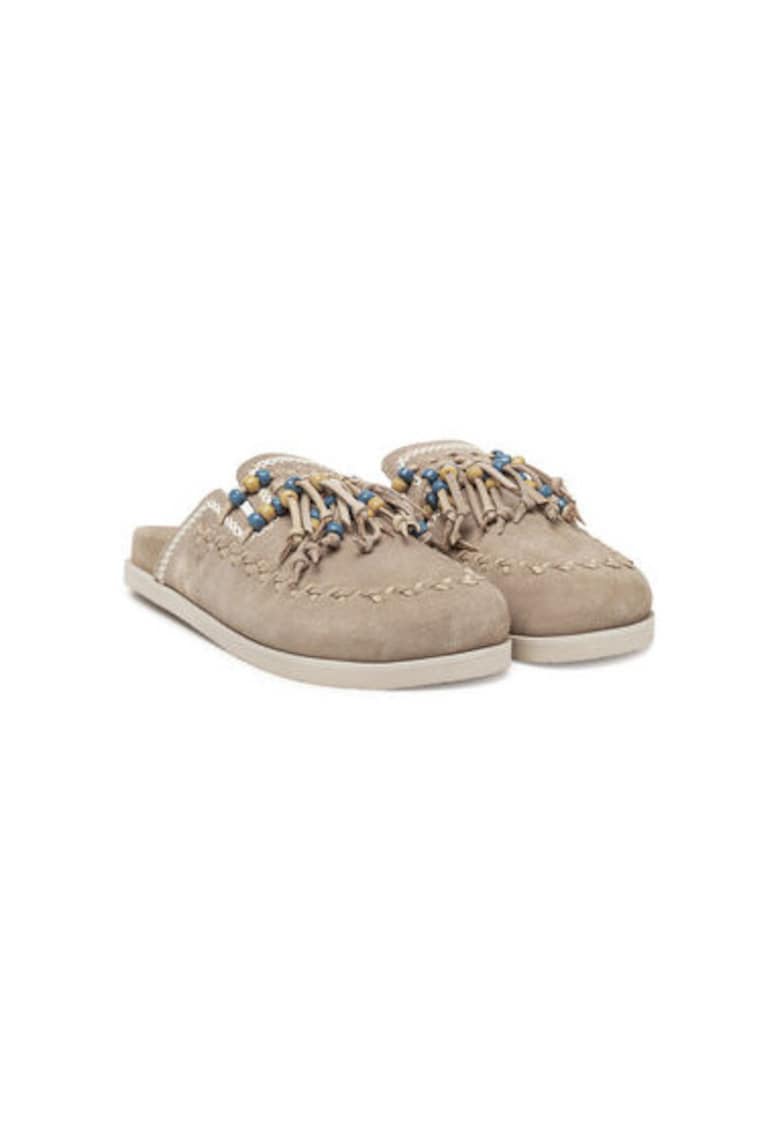 Slapi dama - 66571-CU - Piele naturala - Bej - Bej