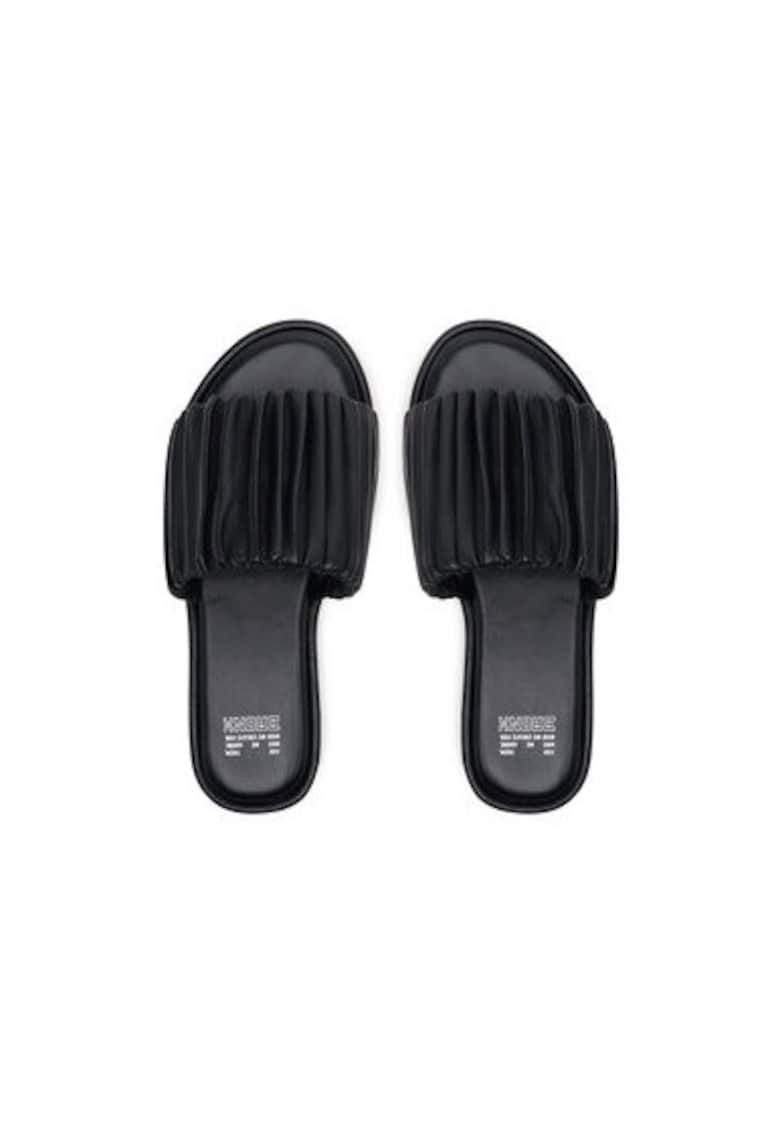 Slapi dama - 85046-D - Piele naturala - Negru - Negru