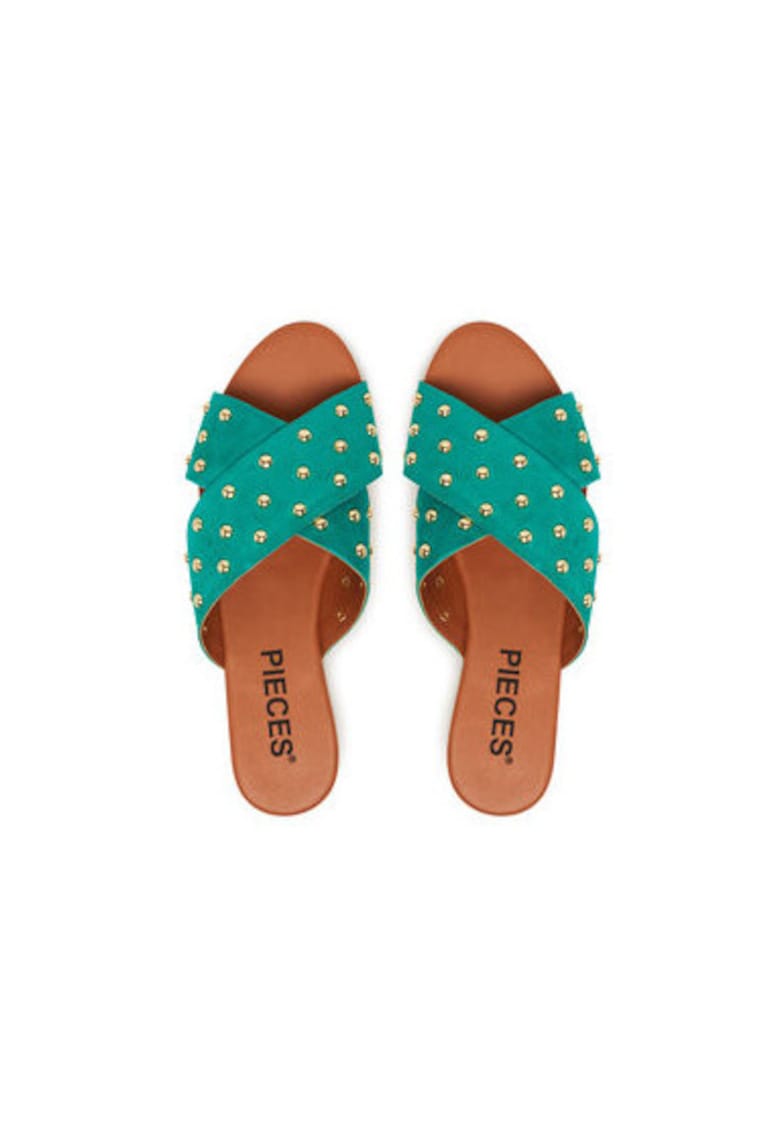 Slapi dama - 17156837 - Piele naturala - Verde