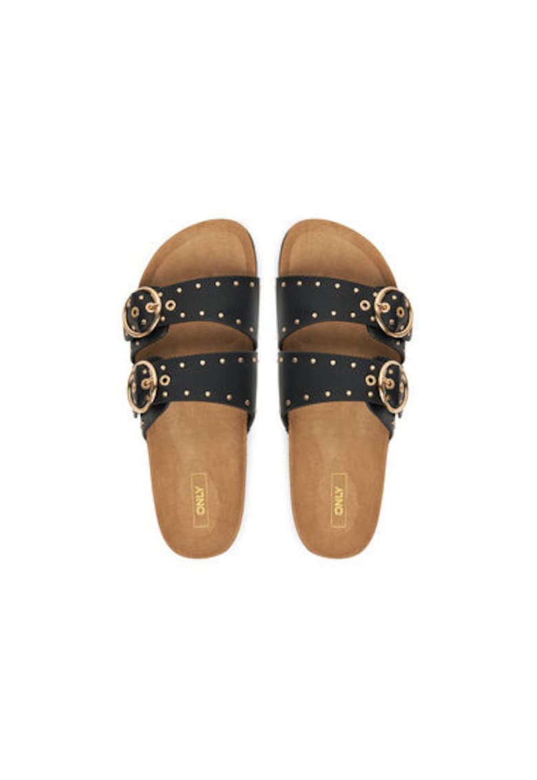 Slapi dama - 15341190 - Piele ecologica - Negru