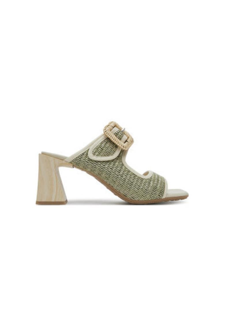 Slapi dama - RHV254048 - Sintetic - 37 EU - Bej/Verde - Verde/Bej