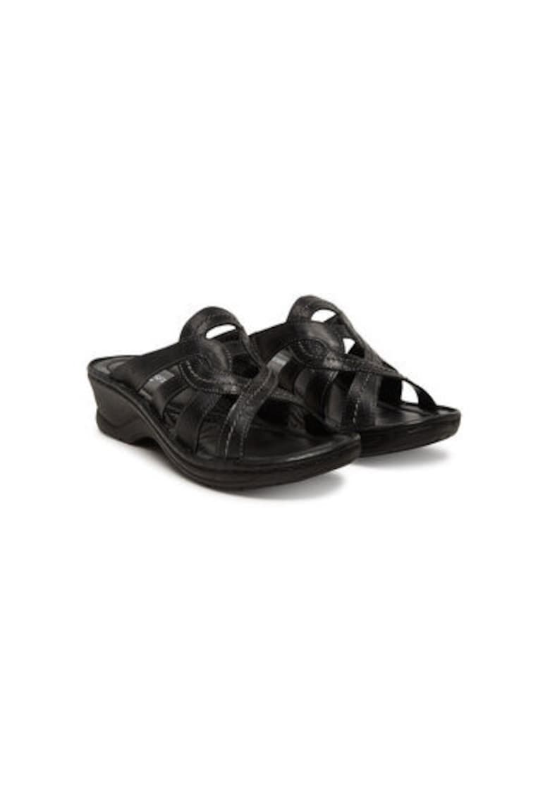 Slapi dama - 56366 - Piele naturala - Negru - Negru