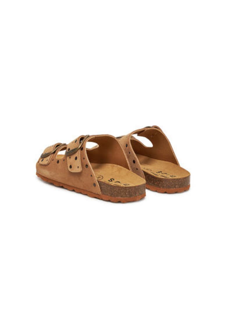 Slapi dama - GRETEL - Piele naturala - Maro