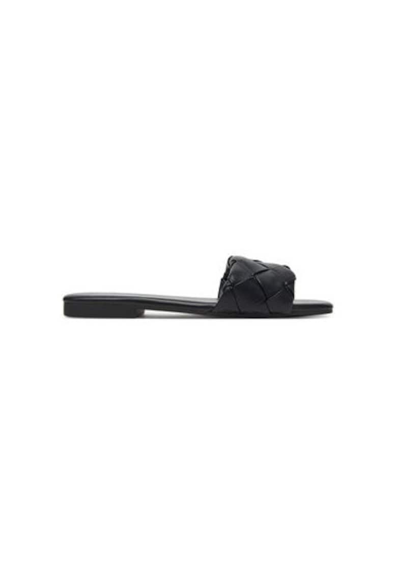 Slapi dama - 13948093 - Piele ecologica - Negru