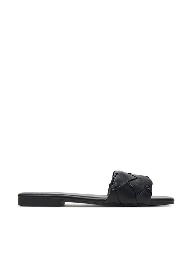 Slapi dama - 13948093 - Piele ecologica - Negru