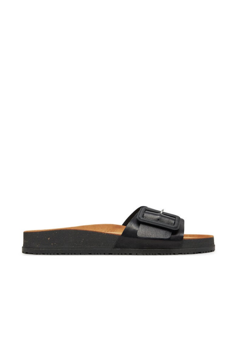 Slapi dama - 1-27501-44 - Piele naturala - Negru - Negru