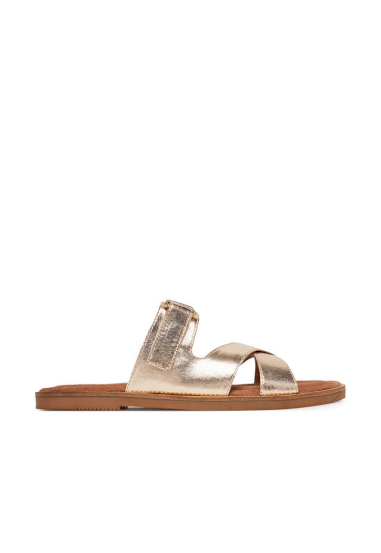 Slapi dama - 2-27109-44 - Piele naturala - Auriu - Auriu