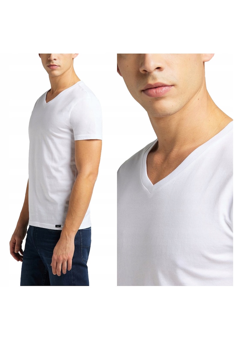 Set Tricouri Barbati T-Shirt -  Pachet Dublu V Neck - 2XL INTL - Alb - Croiala Regulara - Culoare Alb - Compozitie Material 100% Bumbac - Inchidere Fara - 2 Bucati