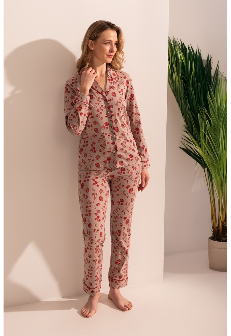 Pijama din bumbac cu maneci lungi Alora Pijama din bumbac cu maneci lungi Alora