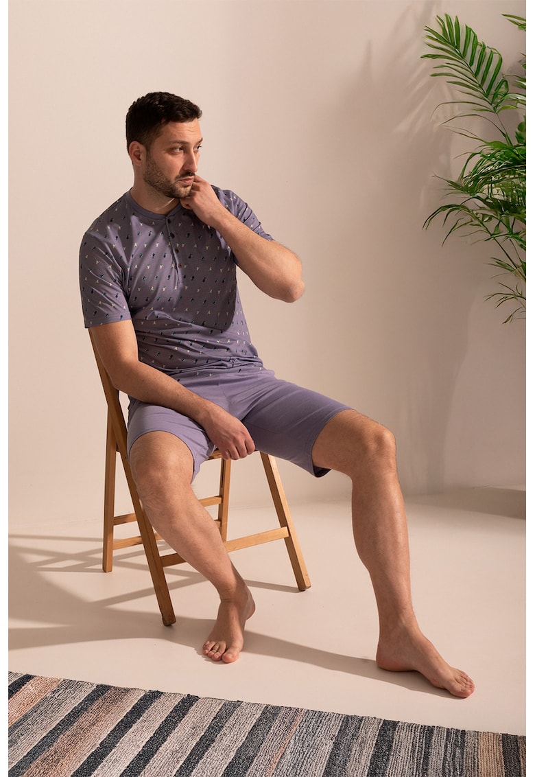 Pijama din amestesc de bambus cu maneci scurte Icons