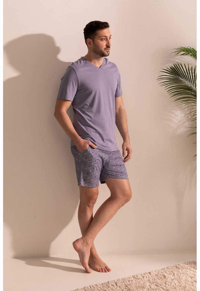 Pijama din amestec de bambus cu maneci scurte Icons