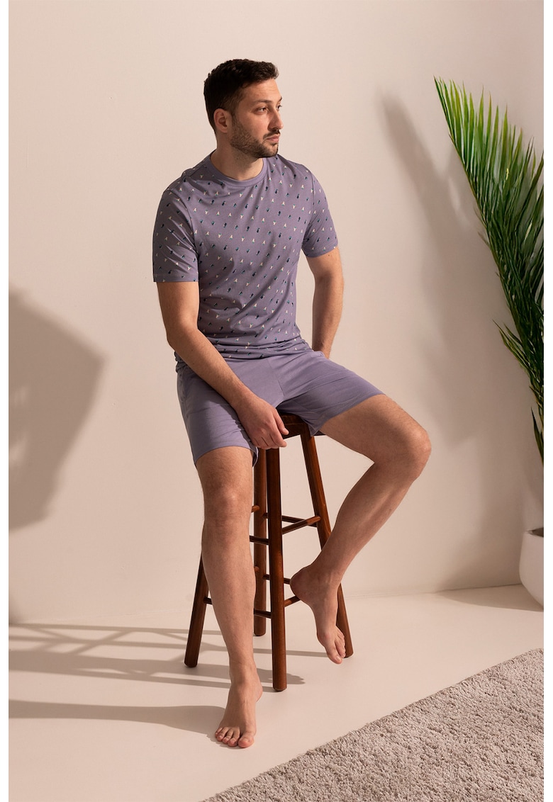 Pijama din amestesc de bambus cu maneci scurte Icons