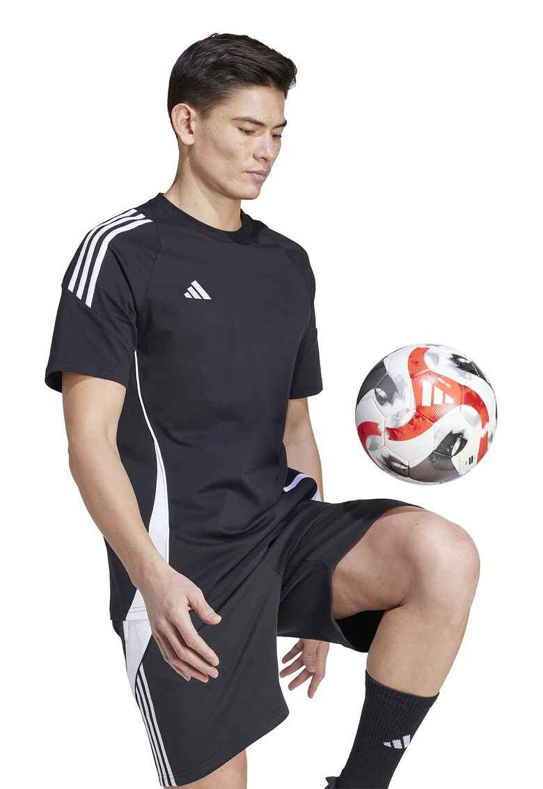 Tricou din bumbac pentru fotbal Tiro24 - Alb/Negru