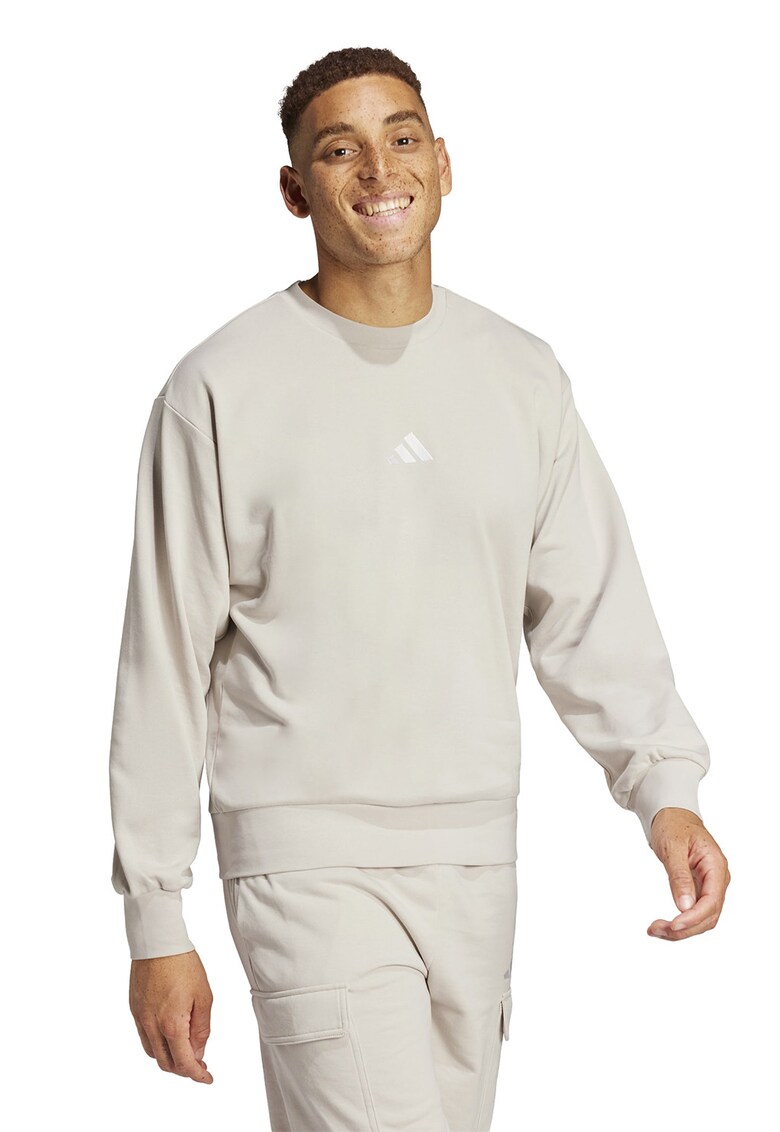 Bluza de trening cu decolteu la baza gatului FeelCozy - Bej deschis