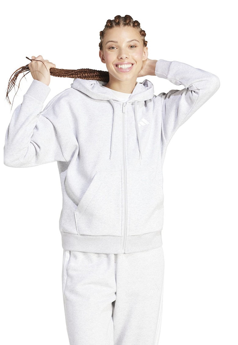 Hanorac din amestec de bumbac cu fermoar