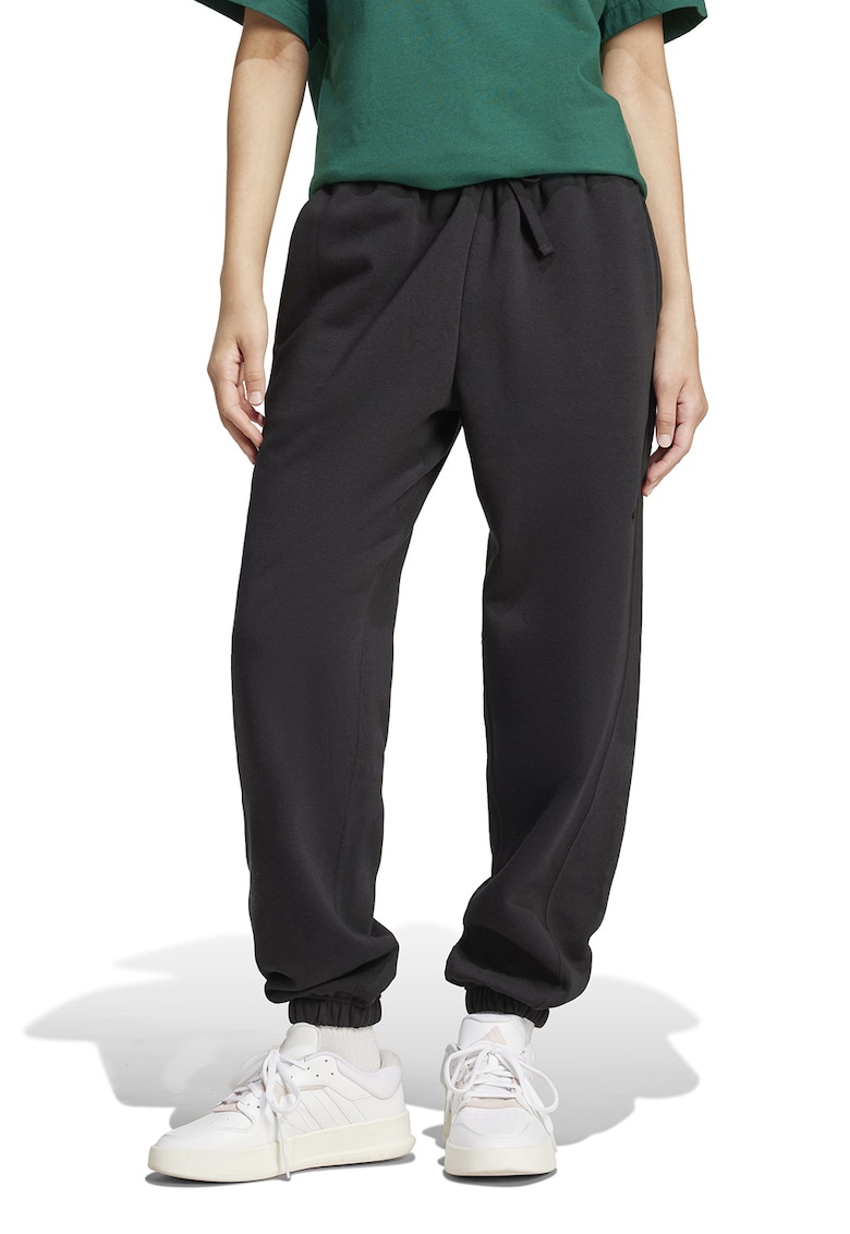 Pantaloni de trening din amestec de bumbac cu logo - Negru