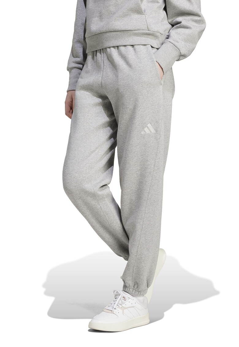 Pantaloni de trening din amestec de bumbac cu logo - Alb/Gri deschis