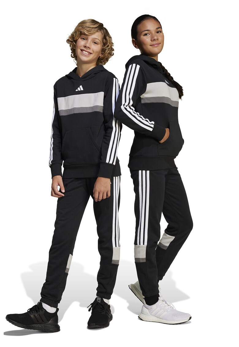 Pantaloni de trening din amestec de bumbac cu logo - Alb/Negru/Gri