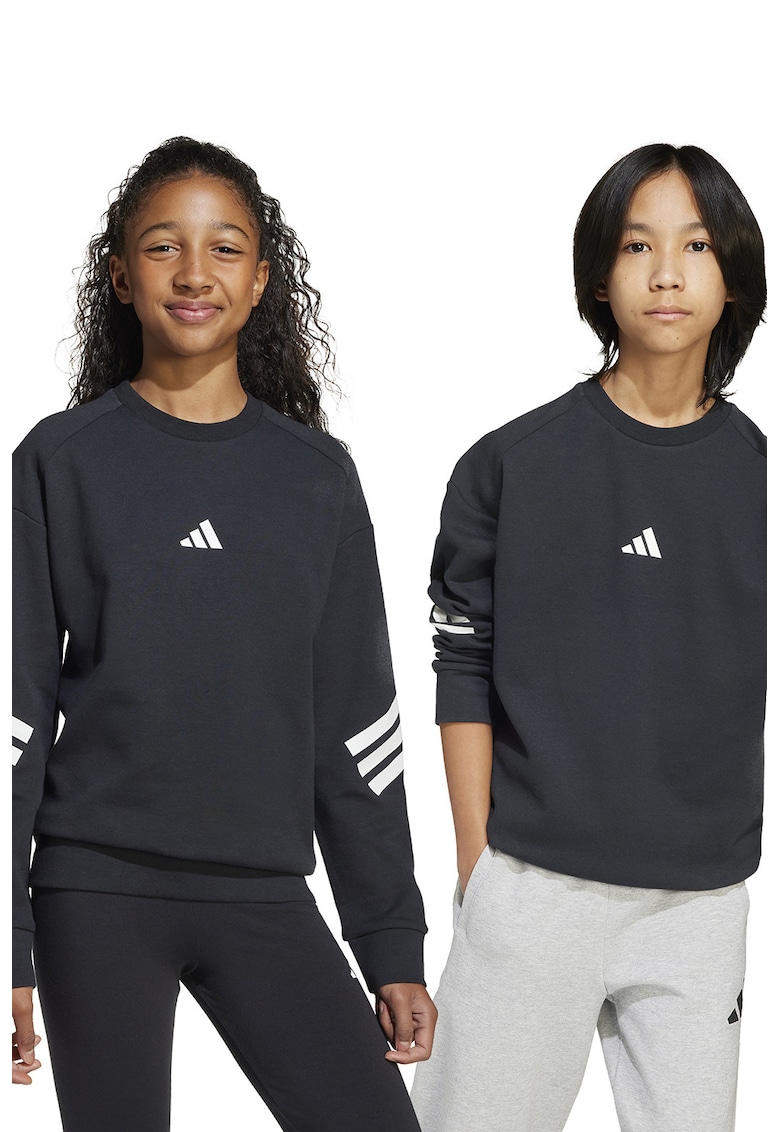 Bluza de trening cu maneci cazute - Alb/Negru stins