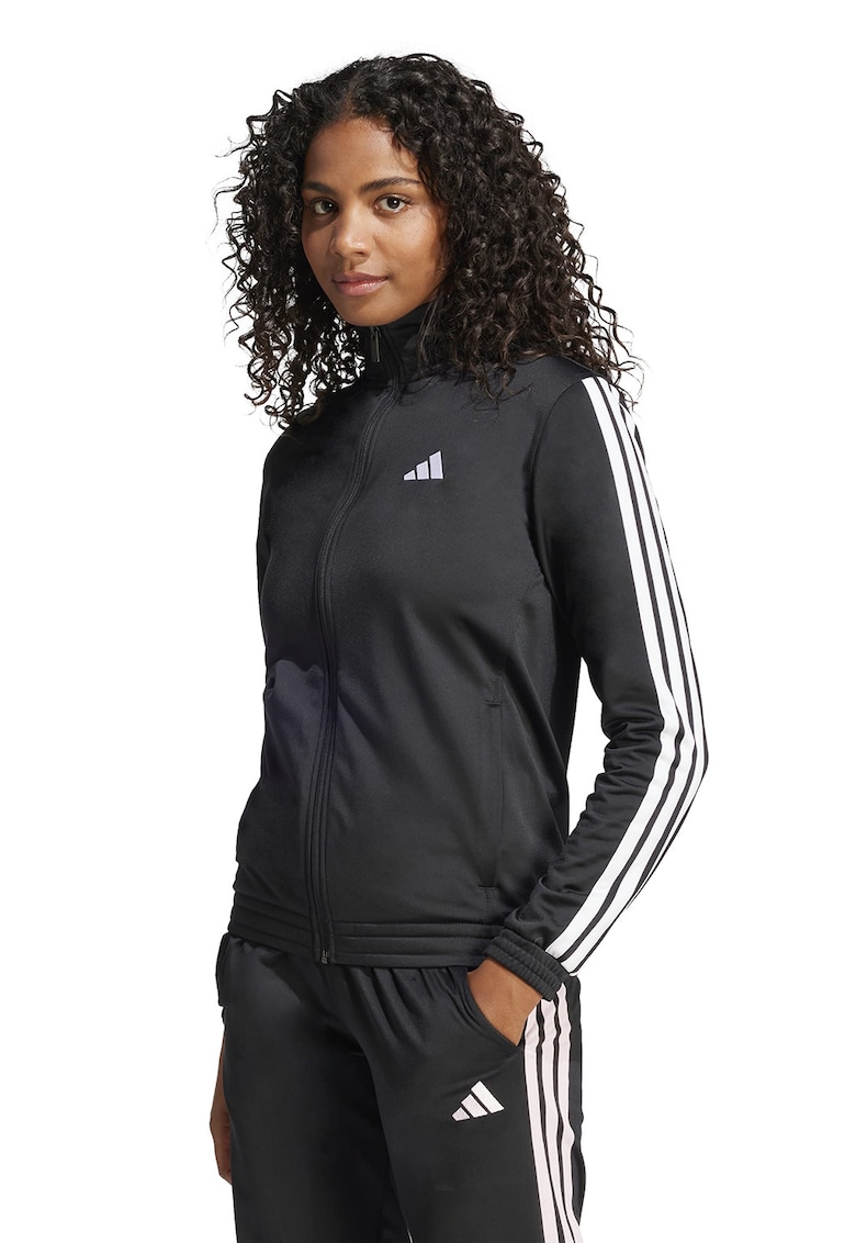 Bluza de trening cu logo si fermoar - Alb/Negru