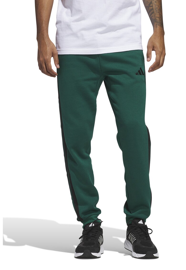 Pantaloni de trening cu logo si snur de ajustare - Negru/Verde englez