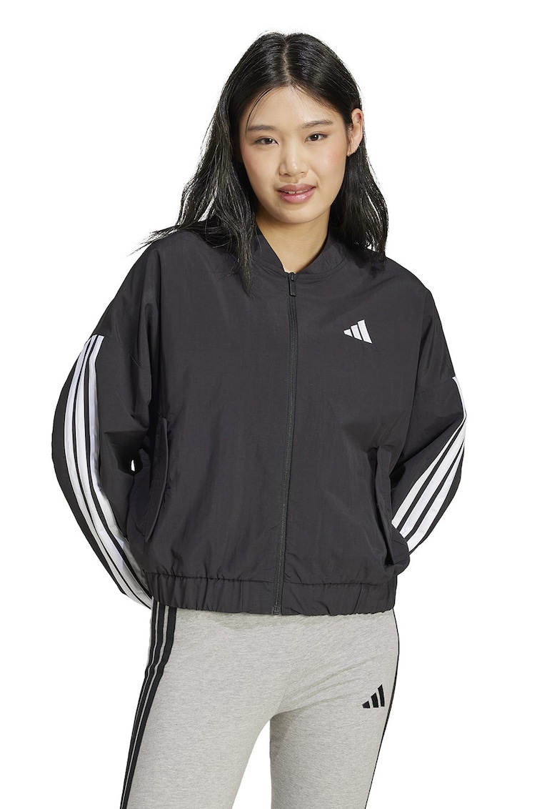 Bluza de trening cu guler baseball si fermoar