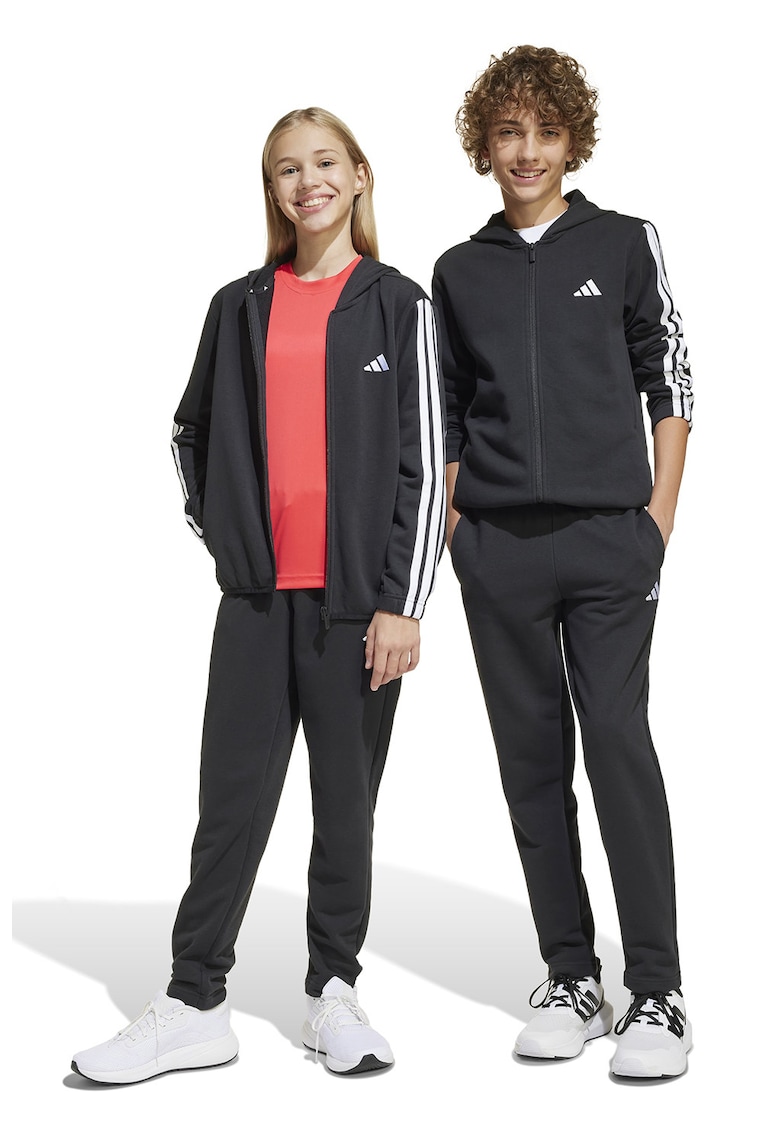 Trening cu logo si gluga - Alb/Negru